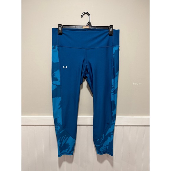 Under Armour Pants - Under Armour Leggings Cropped Blue Activewear Women Size XL